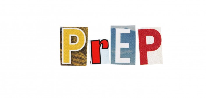 PrEP spelled out in colorful letters