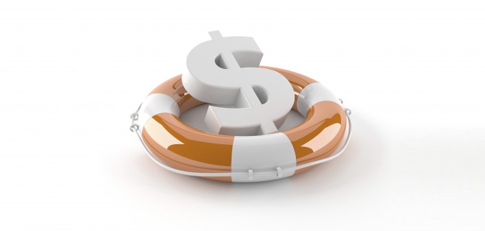 a US dollar symbol in a life preserver
