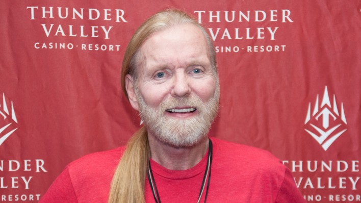 Gregg Allman poses for meet and greet photos at Thunder Valley Casino Resort in Lincoln, California on June 29, 2014