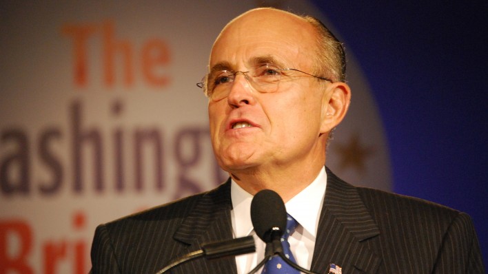 Former New York Mayor Rudy Giuliani speaking at “Washington Briefing 2007: Values Voter Summit” on October 20, 2007, at the Hilton Hotel in downtown Washington DC.
