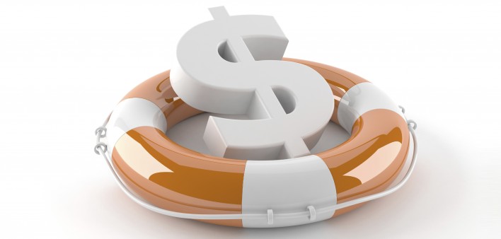 a US dollar symbol in a life preserver