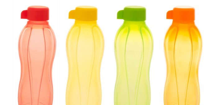 colorful plastic bottles