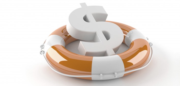 a US dollar symbol in a life preserver