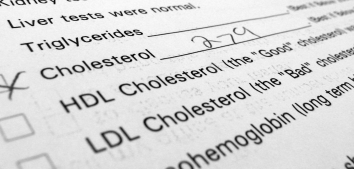 book work report showing a cholesterol number of 279