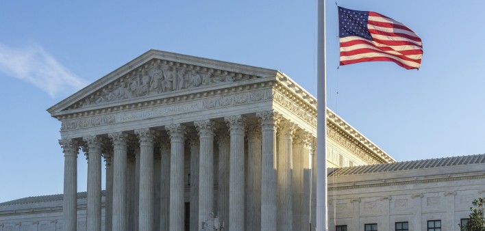  Flags fly at half-staff at the United States Supreme Court as the sun rises on the first day after Justice Antonin Scalia’s death was announced.