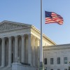  Flags fly at half-staff at the United States Supreme Court as the sun rises on the first day after Justice Antonin Scalia’s death was announced.