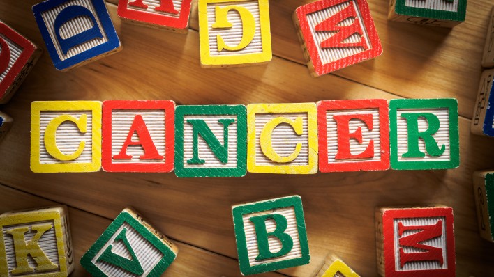 Cancer spelled out with blocks