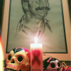 A detail of the altar set up in observance of the Mexican “Dia De Lost Muertos.” It will remain until World AIDS Day.