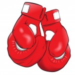 an illustration of red boxing gloves