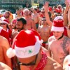 Finish line at the Santa Skivvies Run in San Francisco