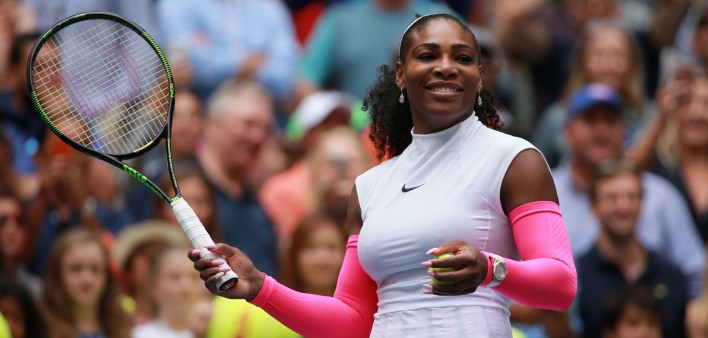 Grand Slam champion Serena Williams of United States celebrates victory after her round three match at US Open 2016 at Billie Jean King National Tennis Center in New York