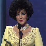 Elizabeth Taylor receives the Jean Hersholt Humanitarian Award at the 1993 Academy Awards