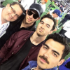 (Left to right): Kevin Jonas Sr. with his sons Nick, Kevin and Joe.