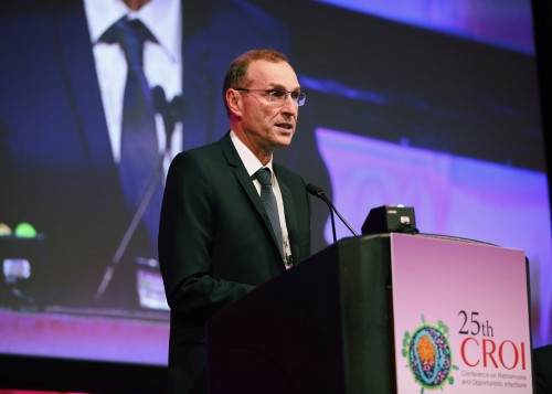 Jean-Michel Molina speaks at CROI 2018 in Boston.