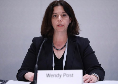 Wendy Post speaks at CROI 2018 in Boston.