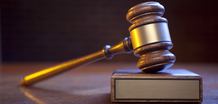   Justice Gavel And Block On Judge's Bench