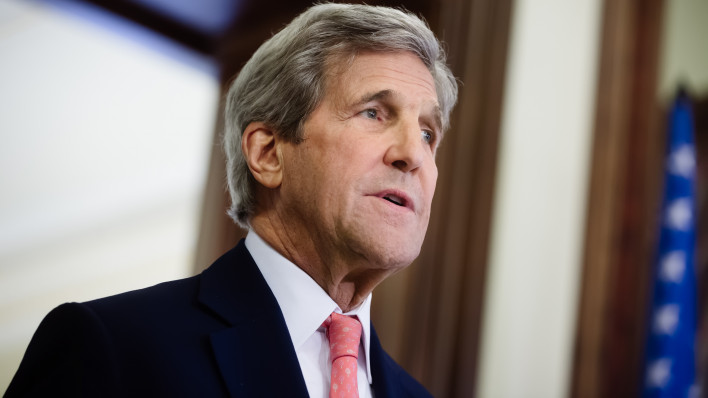  US Secretary of State John Kerry during a joint press conference with President of Ukraine Petro Poroshenko in Kiev