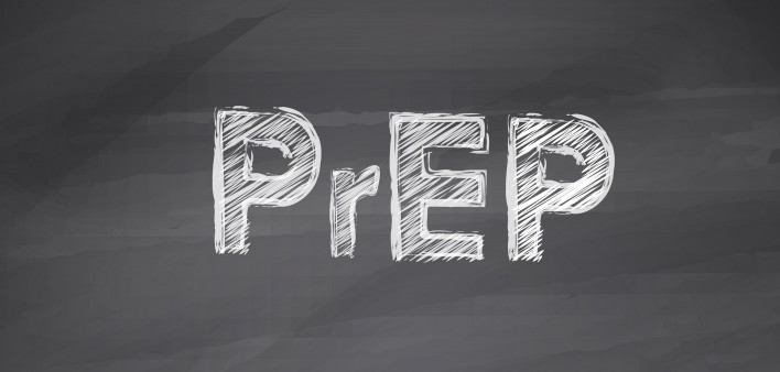 PrEP written on a chalkboard