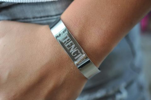 Allison Daniel Wide STRENGTH Cuff-Silver