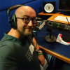 From left: Matt outside looking cold as balls — oh, wait; Matt with his twins (while lacking his original twins); Matt being on the ball on the radio.