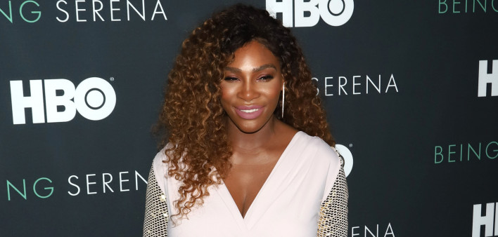 Serena Williams attends the premiere of "Being Serena" at the Time Warner Center on April 25, 2018, in New York City.