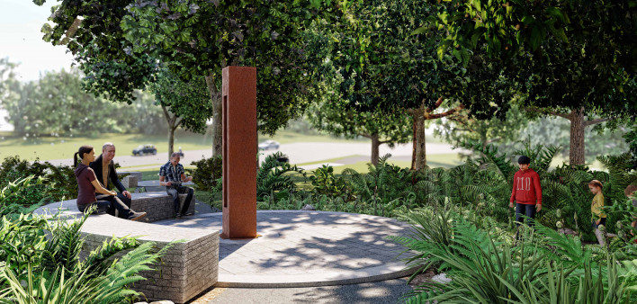 Rendering of SFGMC’s Artists Portal at the National AIDS Memorial Grove
