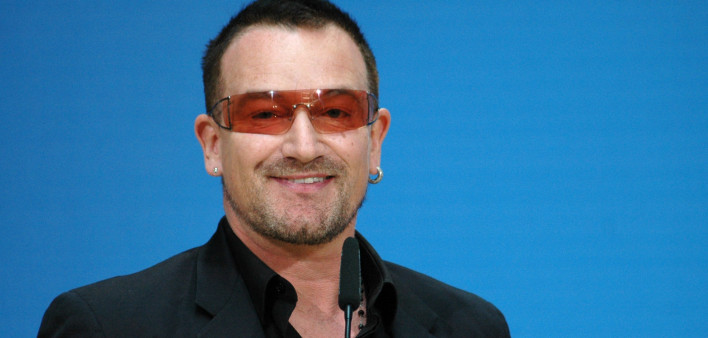 Bono (aka: Paul David Hewson), singer of the band “U2” in the Willy Brandt House of the SPD, Berlin.