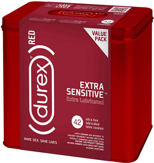 (Durex) RED condoms come in 12 and 42 packs