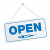 Open sign hanging