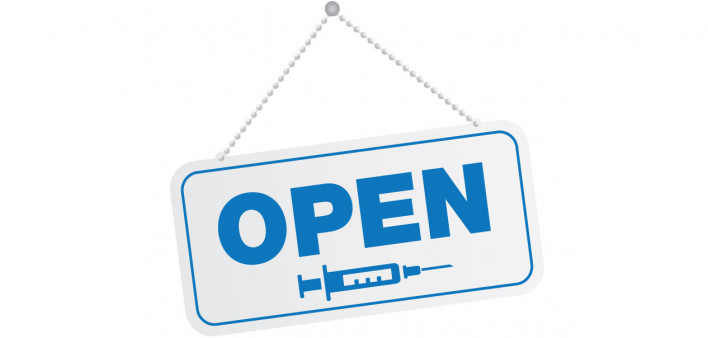 Open sign hanging