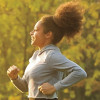 young woman running outdoors
