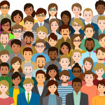 illustration of multi-ethnic group of peple