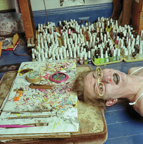 Jerome Caja in her art studio in 1994