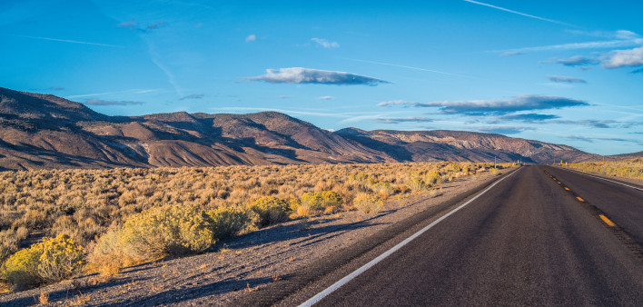 road highway mountain scene