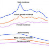 Cancer incidence and mortality over time