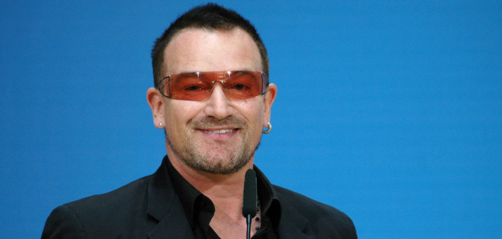 Bono (aka: Paul David Hewson), singer of the band “U2” in the Willy Brandt House of the SPD, Berlin.