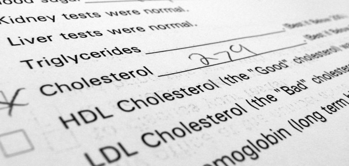 book work report showing a cholesterol number of 279