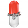Illustration of lock and chain around pill