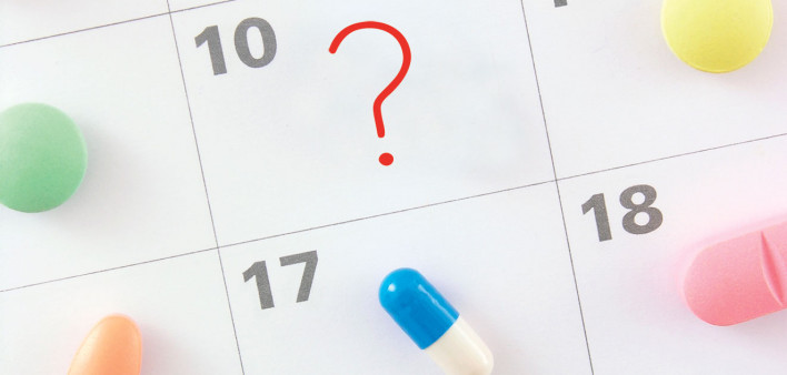 calender with pills and question mark