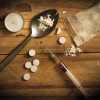 drugs works spoon needle candel bag heroin