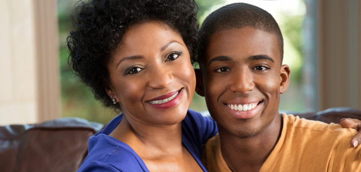 Mother and adult son - Stock image Mother, Son, Adult, African Ethnicity, African-American Ethnicity