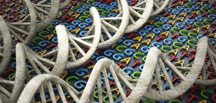 DNA an ACTG letters depicting gene sequence