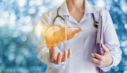 Doctor and liver illustration