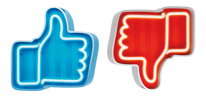 thumbs up thumbs down neon signs