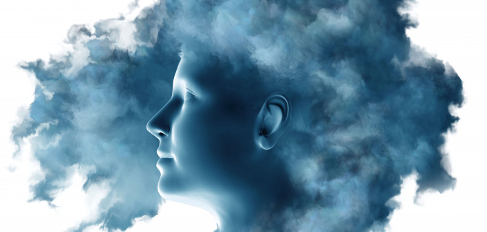 illustration face in smoke