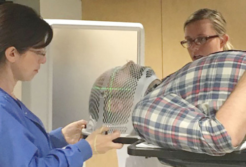 Adam Hayden receiving radiation therapy