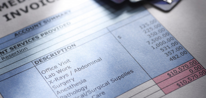 Paying Medical Bills - Stock image Credit Card, Financial Bill, Healthcare And Medicine, Finance, Industry