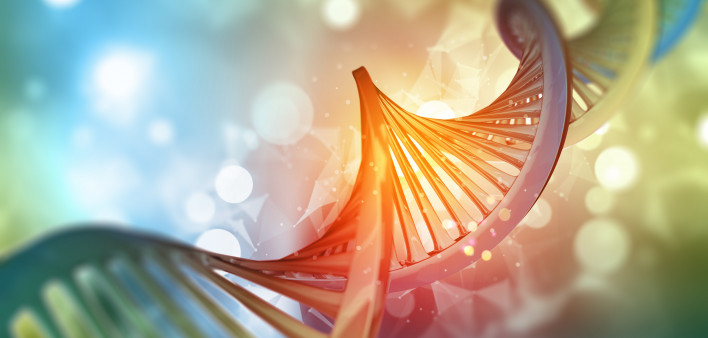 3D medical background with DNA strand