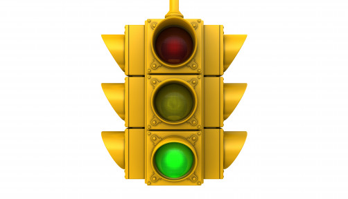 Traffic light with green light illuminated