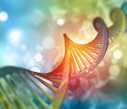 3D medical background with DNA strand